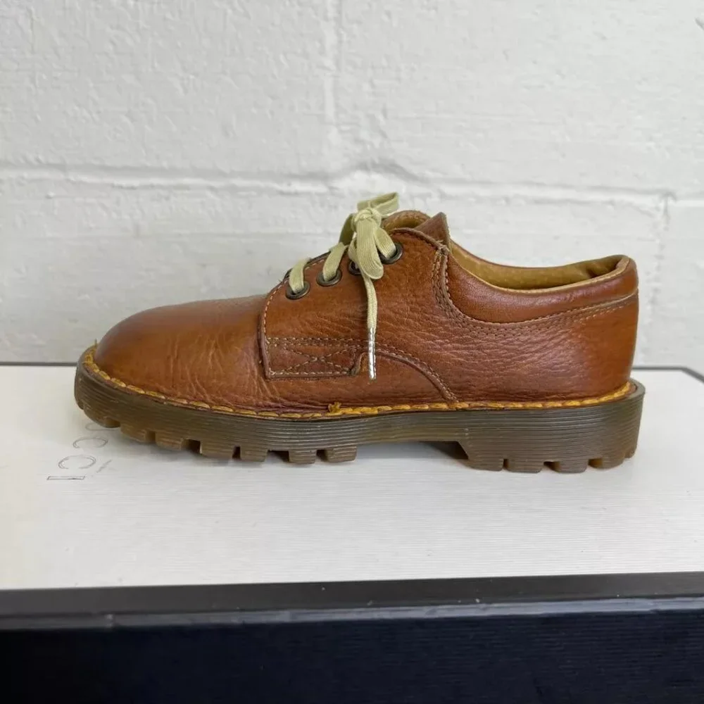 Dr. Martens Brown Leather Oxfords Shoes Big Kids Youth Size 10 Made In England